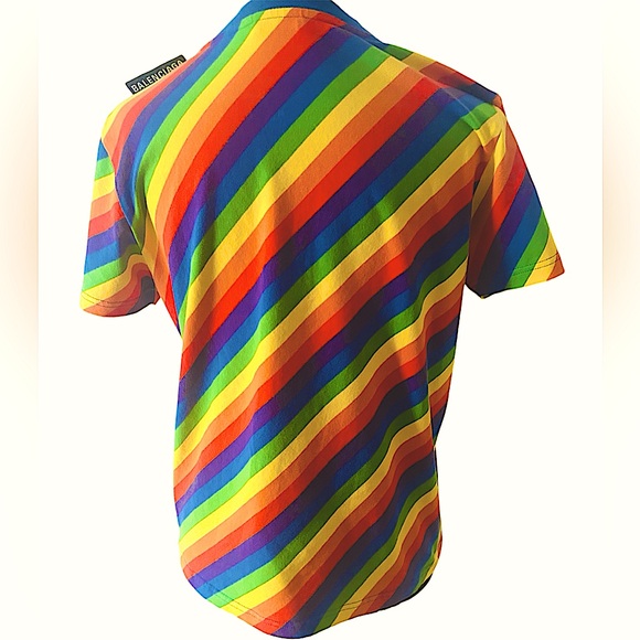 Balenciaga T- Shirt Striped colorful fits M and S - Picture 3 of 8